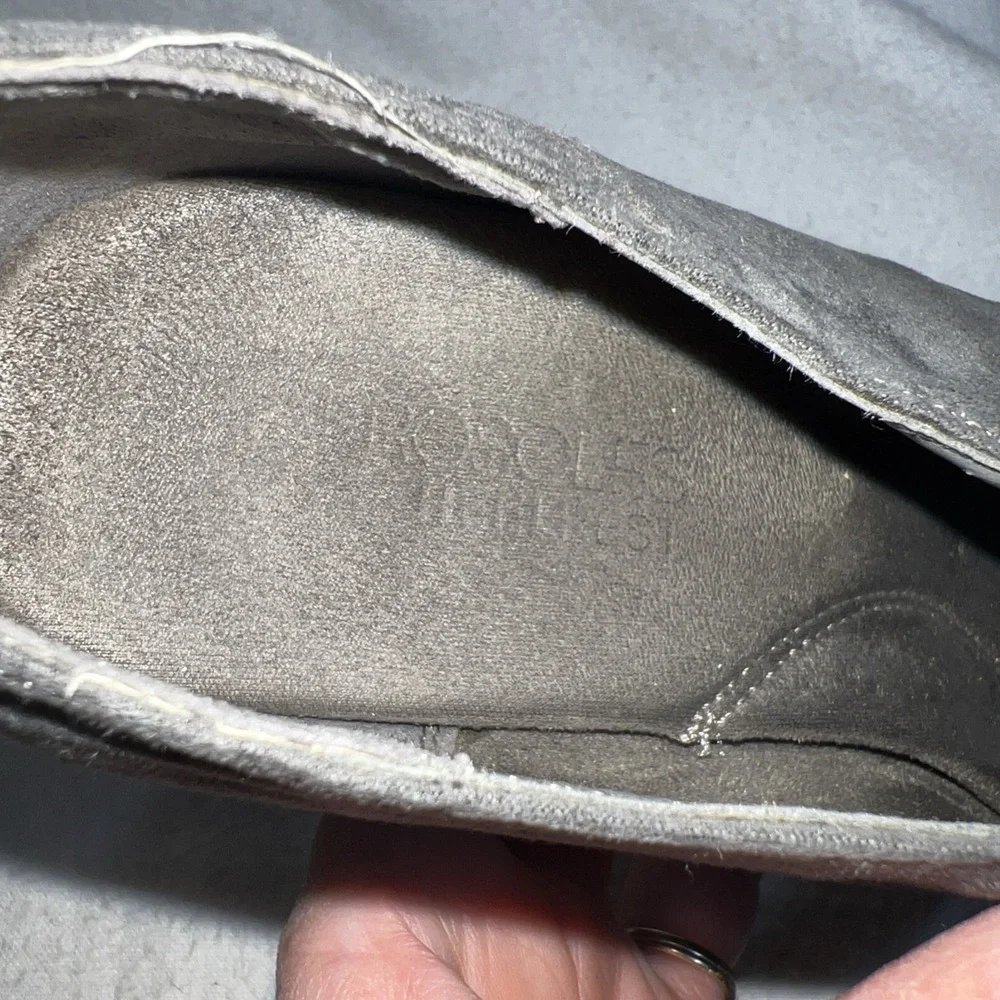 Aerosoles Head Role Grey Faux Suede Cutout Shootie Block Heel Pumps Womens 8.5M‎